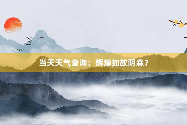 当天天气查询：辉煌如故阴森？